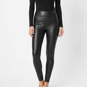 Jane and Bleecker Women's Faux Leather Leggings S Black High Rise Waist Stretch